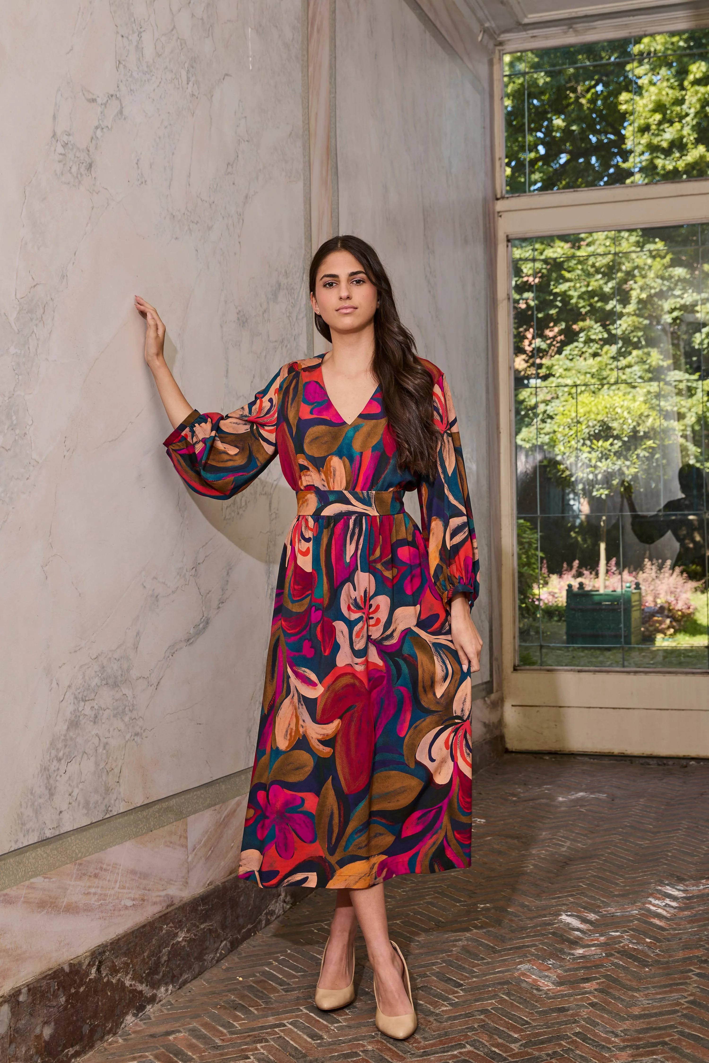 Viscose warm flower print - Atelier Jupe
